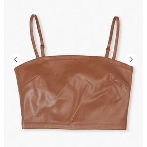 Faux Leather Cropped Cami